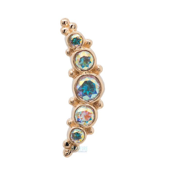 5 Gem Graduating "Panaraya" Threaded End in Gold with Mercury Mist Topaz