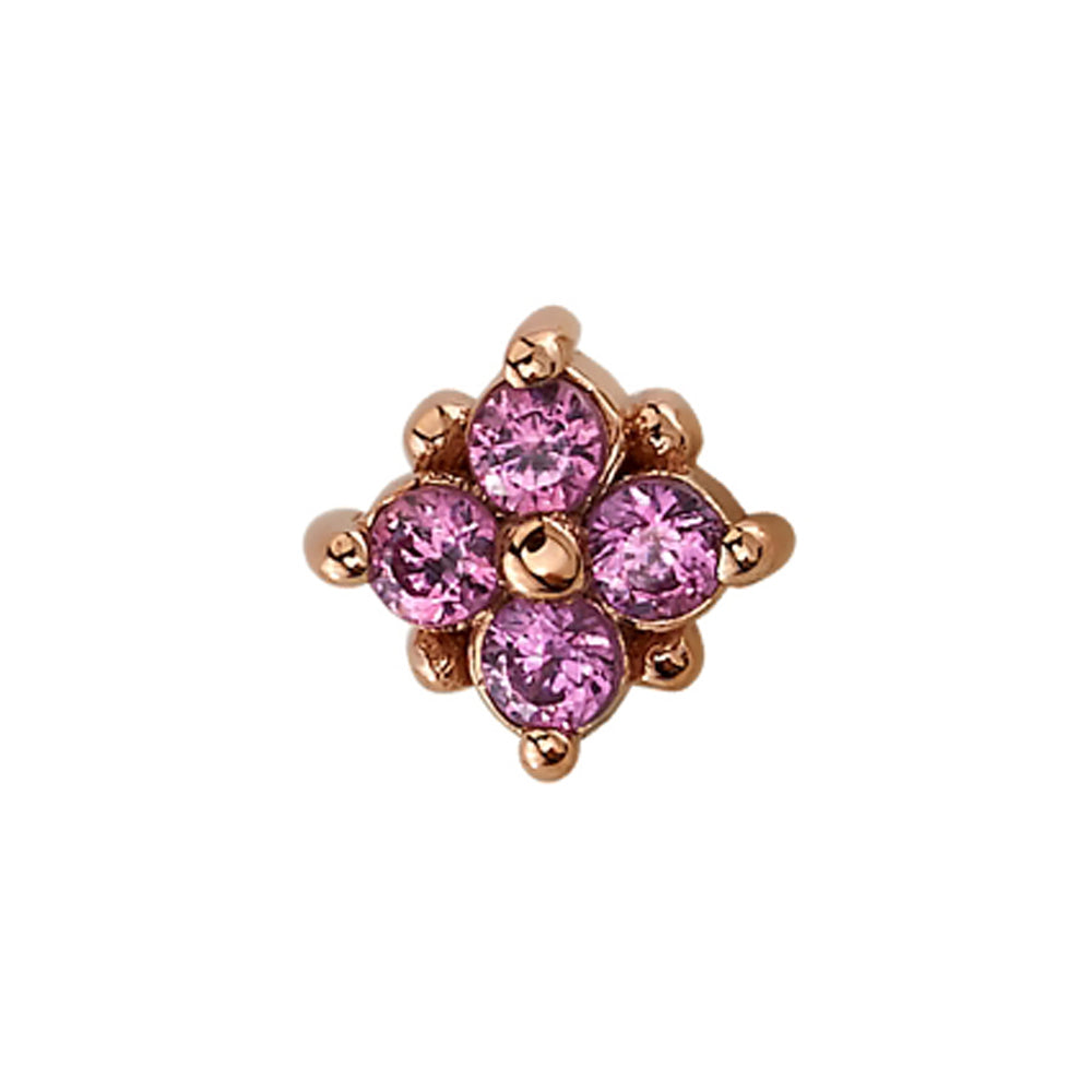"Reema" Threaded End in Gold with Rhodolite