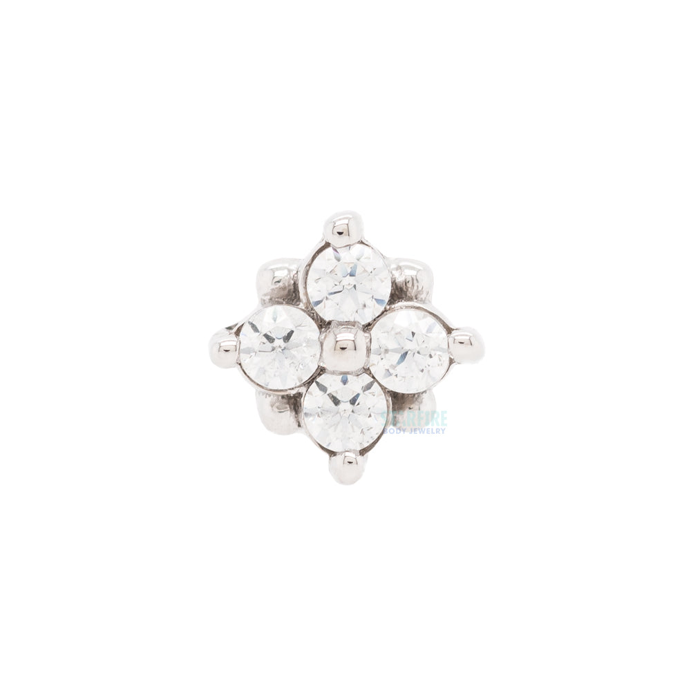 "Reema" Nostril Screw in Gold & Platinum with White CZ's