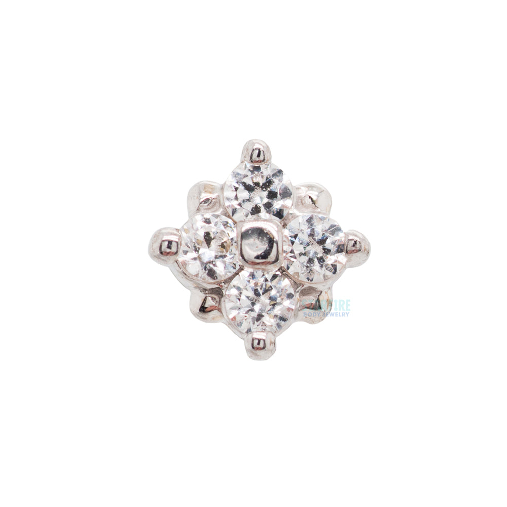 "Reema" Nostril Screw in Gold & Platinum with White CZ's