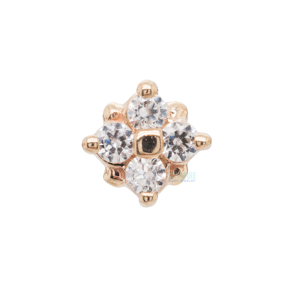 "Reema" Nostril Screw in Gold & Platinum with White CZ's