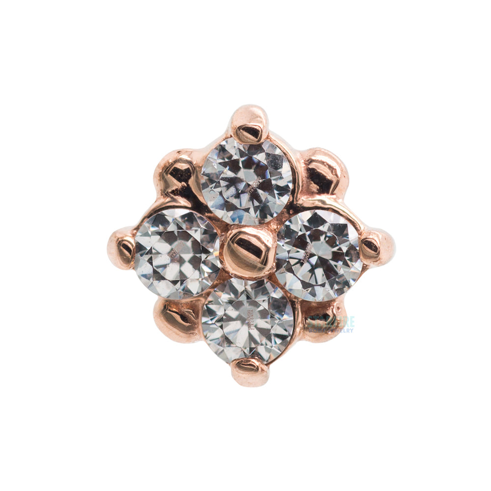 "Reema" Nostril Screw in Gold & Platinum with White CZ's