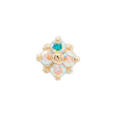 threadless: "Reema" Pin in Gold & Platinum with Mercury Mist Topaz