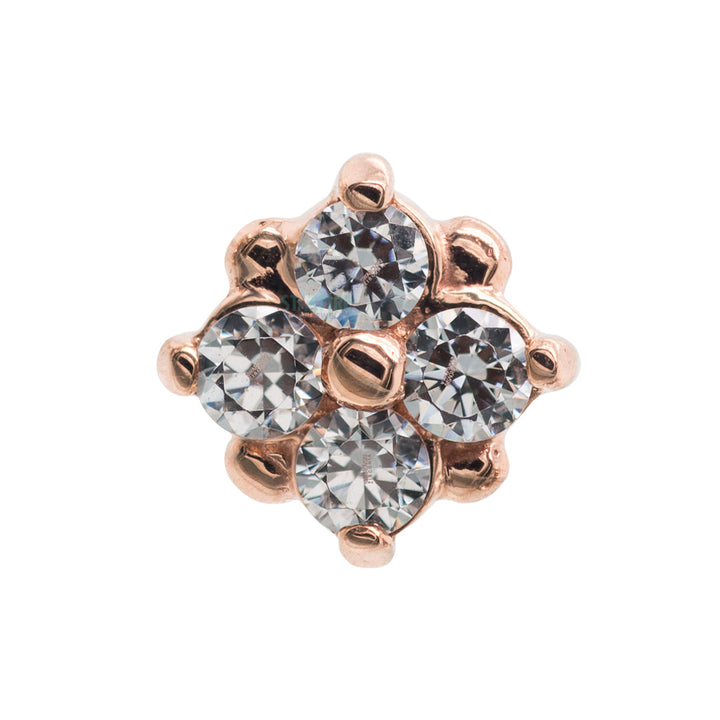 threadless: "Reema" Pin in Gold & Platinum with White CZ's