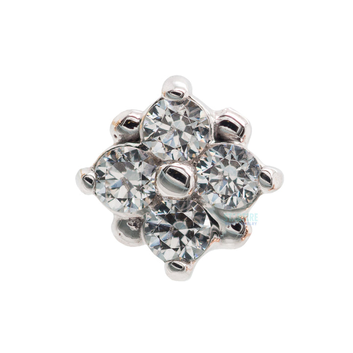 threadless: "Reema" Pin in Gold & Platinum with White CZ's