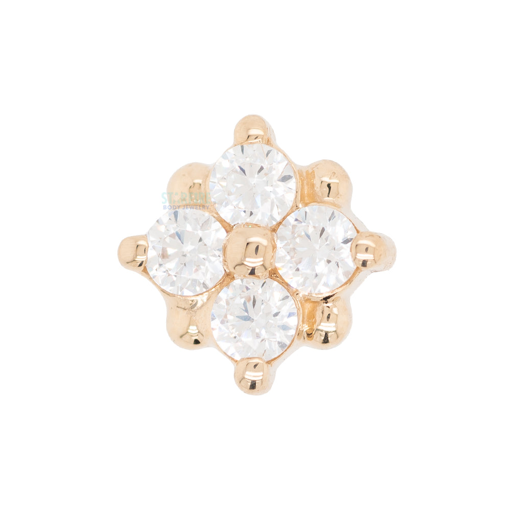 threadless: "Reema" Pin in Gold & Platinum with White CZ's
