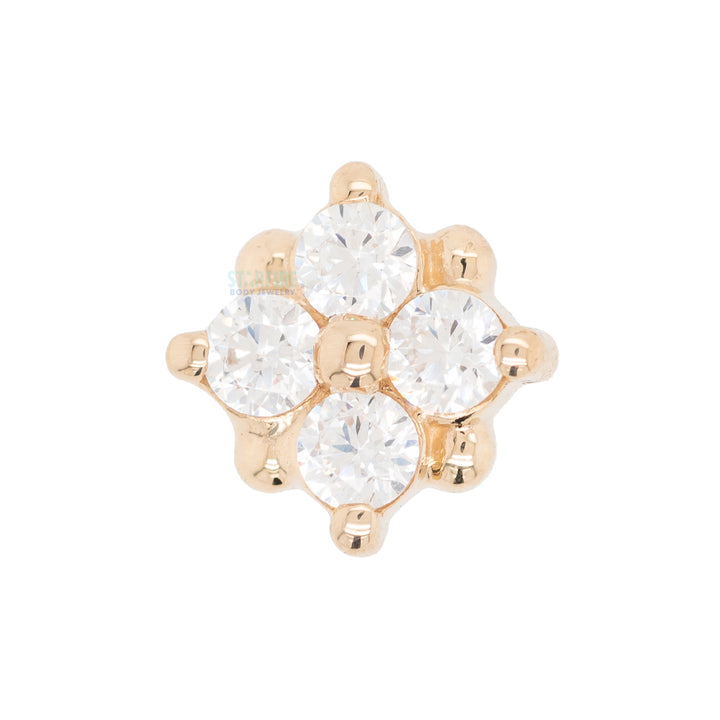 threadless: "Reema" Pin in Gold & Platinum with White CZ's