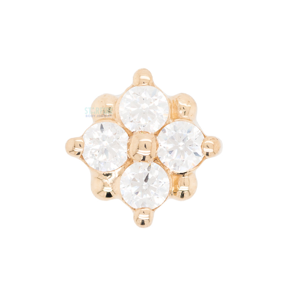 threadless: "Reema" Pin in Gold & Platinum with White CZ's
