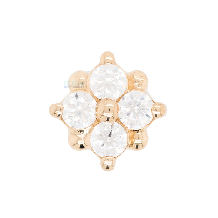 threadless: "Reema" Pin in Gold & Platinum with White CZ's