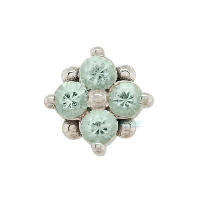 "Reema" Threaded End in Gold with Mint Beryl