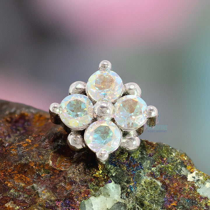 threadless: "Reema" Pin in Gold & Platinum with Mercury Mist Topaz