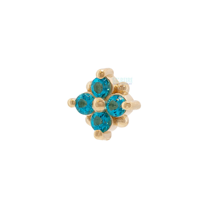threadless: "Reema" Pin in Gold & Platinum with Paraiba Topaz'