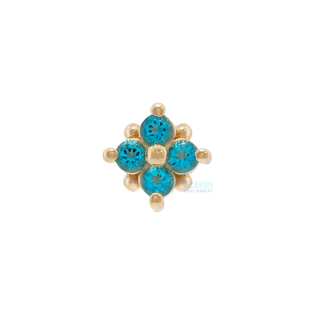 threadless: "Reema" Pin in Gold & Platinum with Paraiba Topaz'
