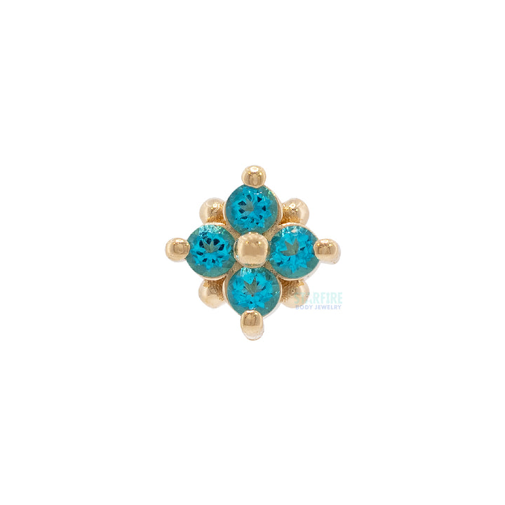 threadless: "Reema" Pin in Gold & Platinum with Paraiba Topaz'