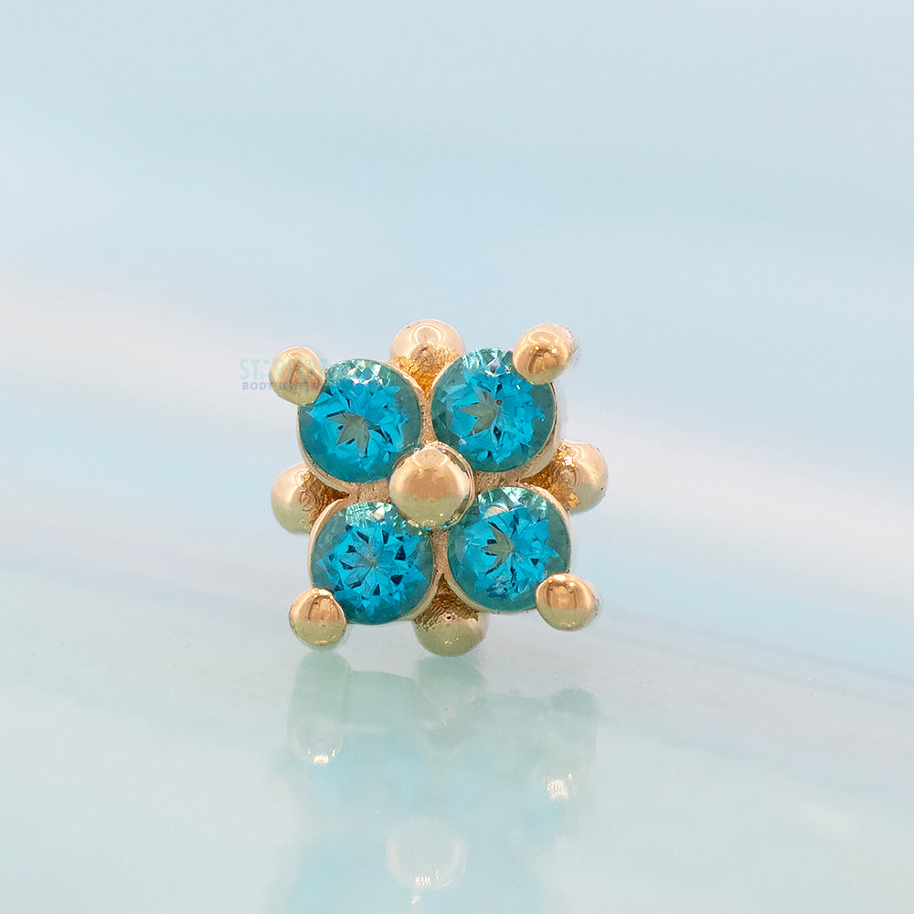 threadless: "Reema" Pin in Gold & Platinum with Paraiba Topaz'