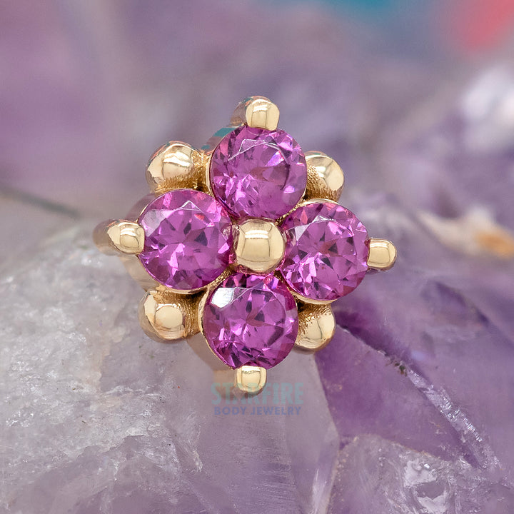 threadless: "Reema" Pin in Gold & Platinum with Rhodolite