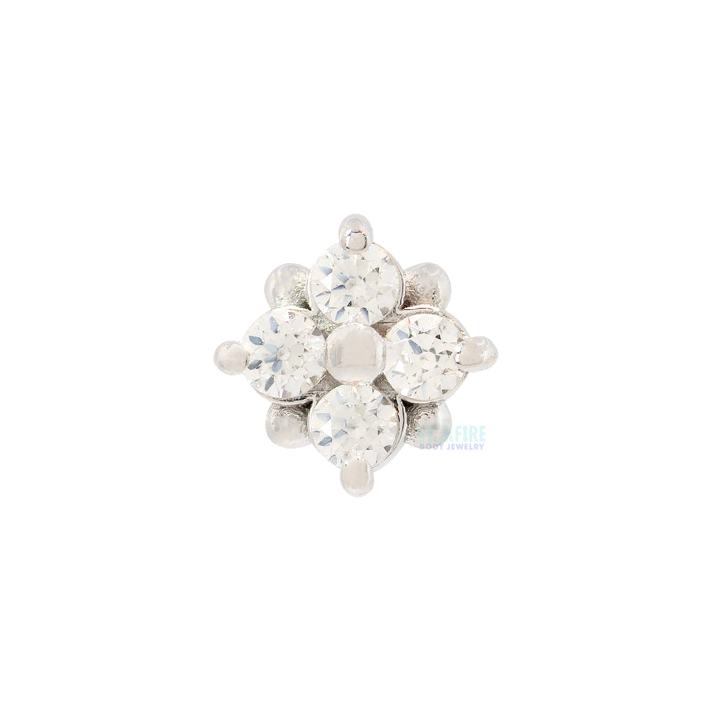 threadless: "Reema" Pin in Gold & Platinum with White CZ's
