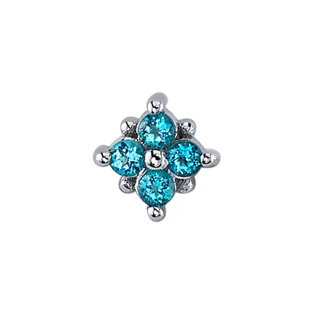 "Reema" Threaded End in Gold with Paraiba Topaz'