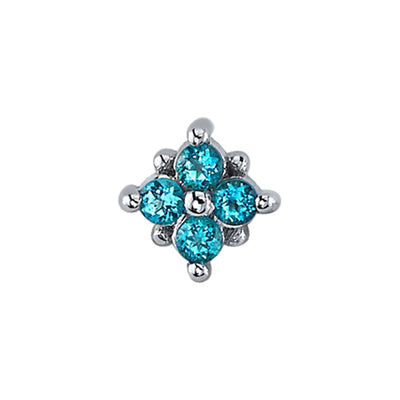 "Reema" Threaded End in Gold with Paraiba Topaz'