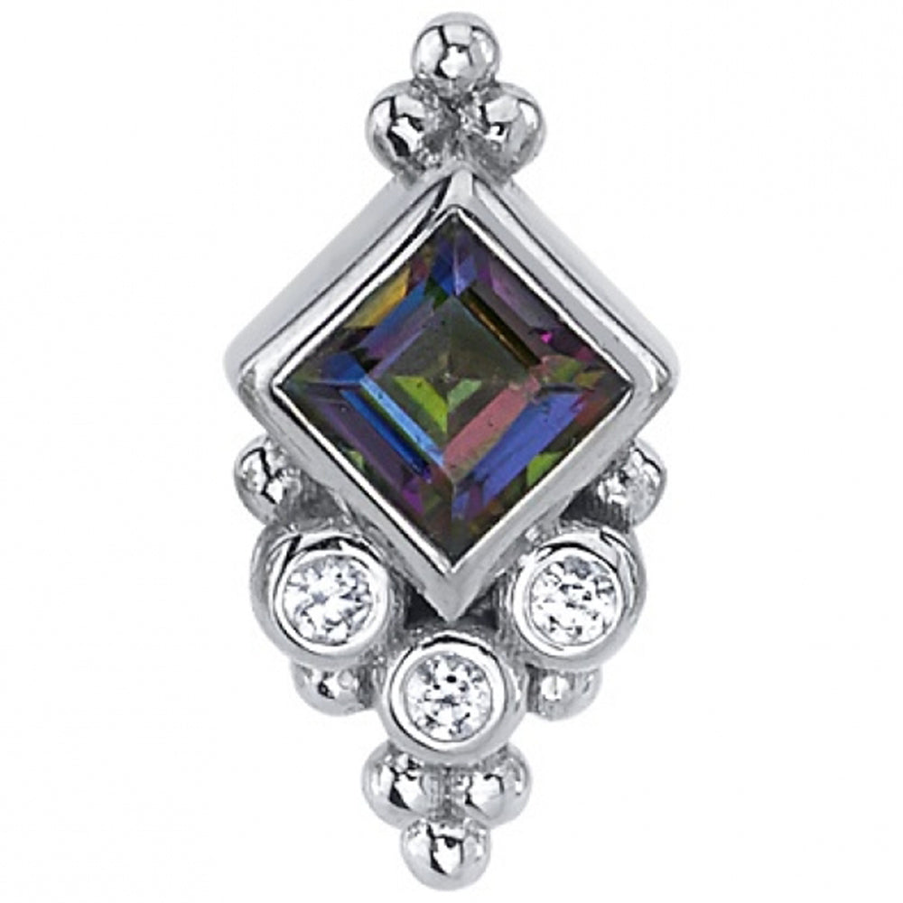 "Sarai Princess" Threaded End in Gold with Mystic Topaz & Diamonds