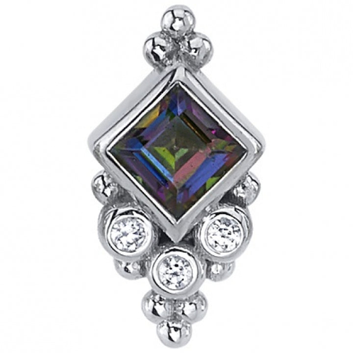 "Sarai Princess" Threaded End in Gold with Mystic Topaz & Diamonds