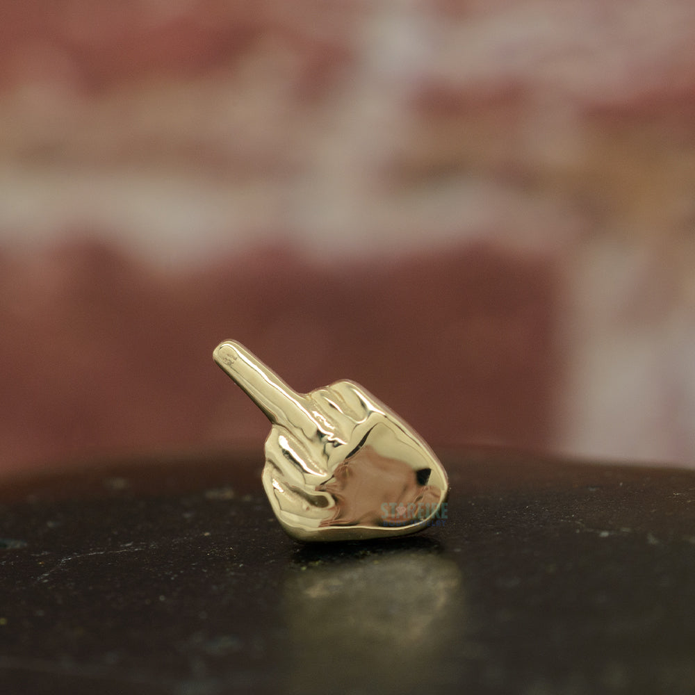"The Majeure" (middle finger) Threaded End in Gold & Platinum
