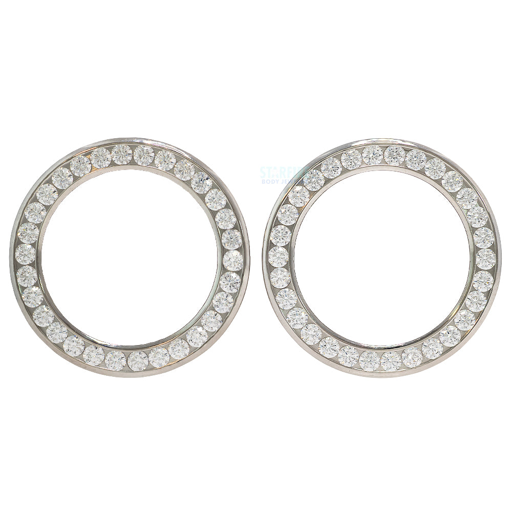 Gemmed Eyelets with Brilliant-Cut Gems - Cubic Zirconia