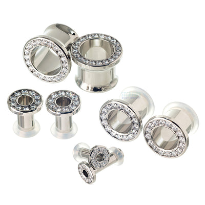 Gemmed Eyelets with Brilliant-Cut Gems - Faceted White Opal