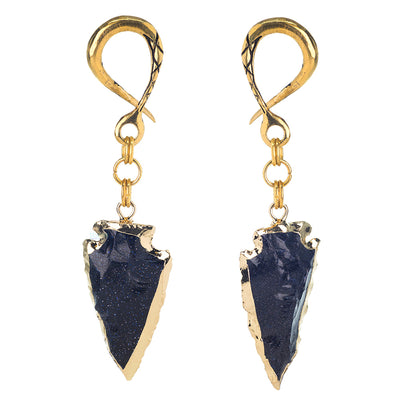 Crossovers with Gold Plated Blue Goldstone Arrowhead Weights