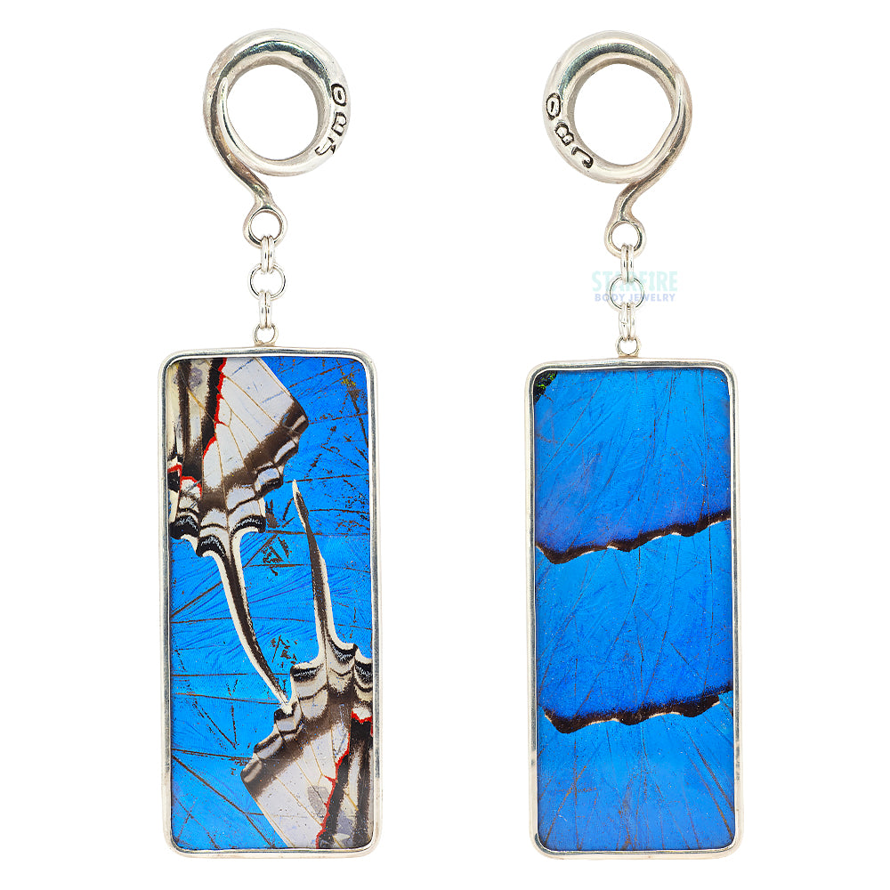 Crossovers in Sterling Silver with Natural Butterfly Wings