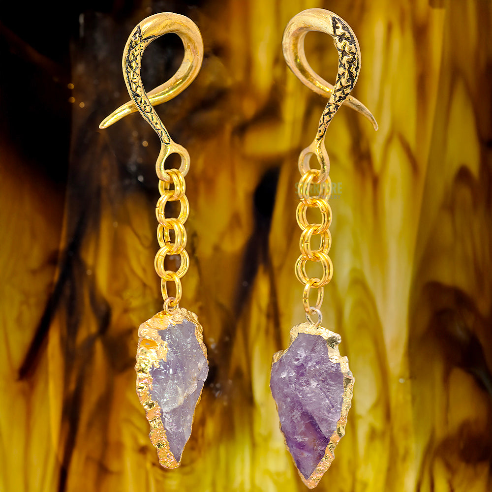 Crossovers with Gold Plated Amethyst Arrowhead Weights