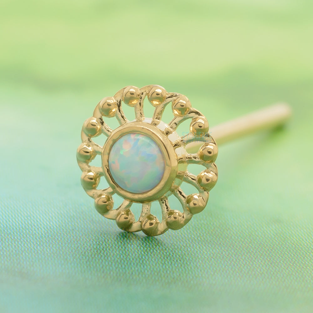 "Virtue" Nostril Screw in Gold with Opal