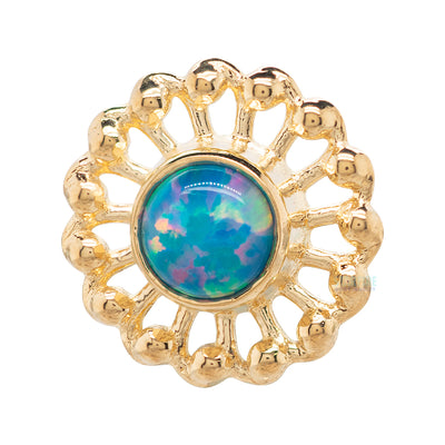 "Virtue" Threaded End in Yellow Gold with Opal