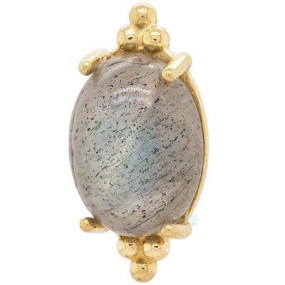 "FaraTa" Threaded End in Gold with Oval Labradorite Cabochon