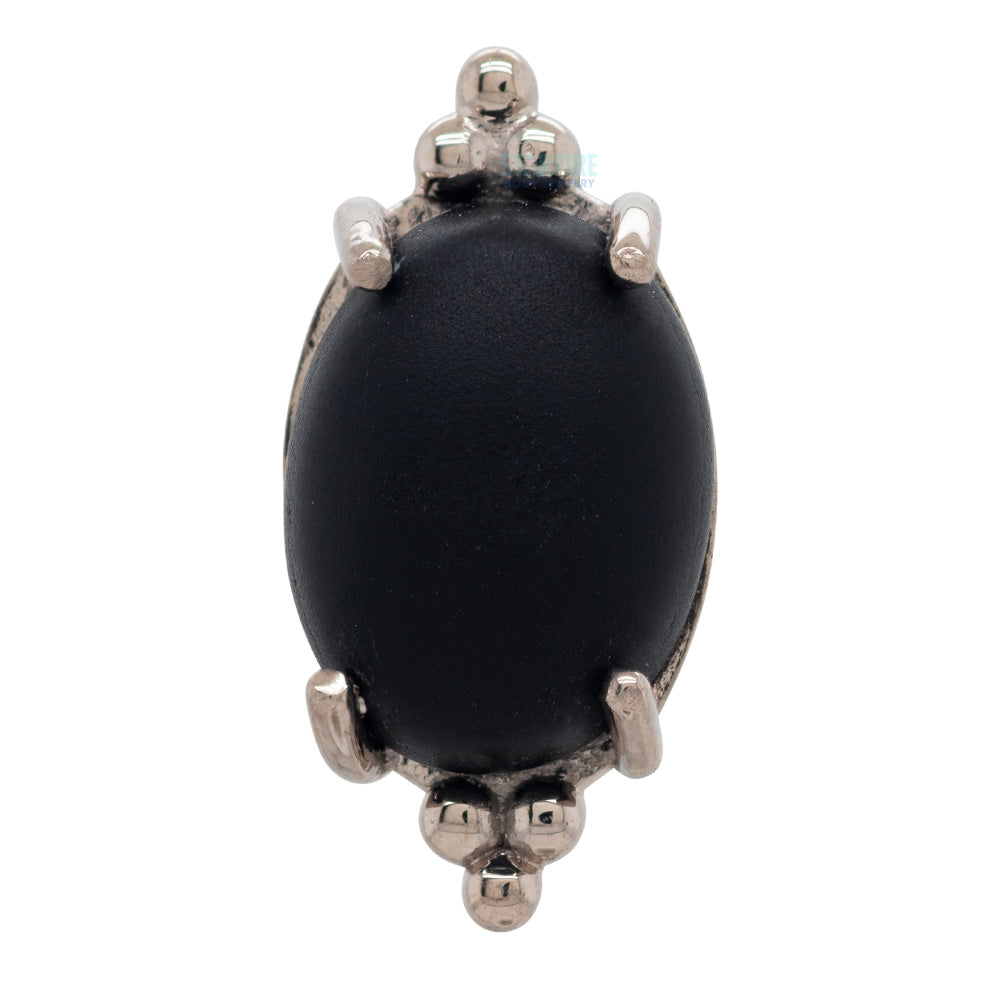 "FaraTa" Threaded End in Gold with Oval Sandblasted Black Onyx Cabochon