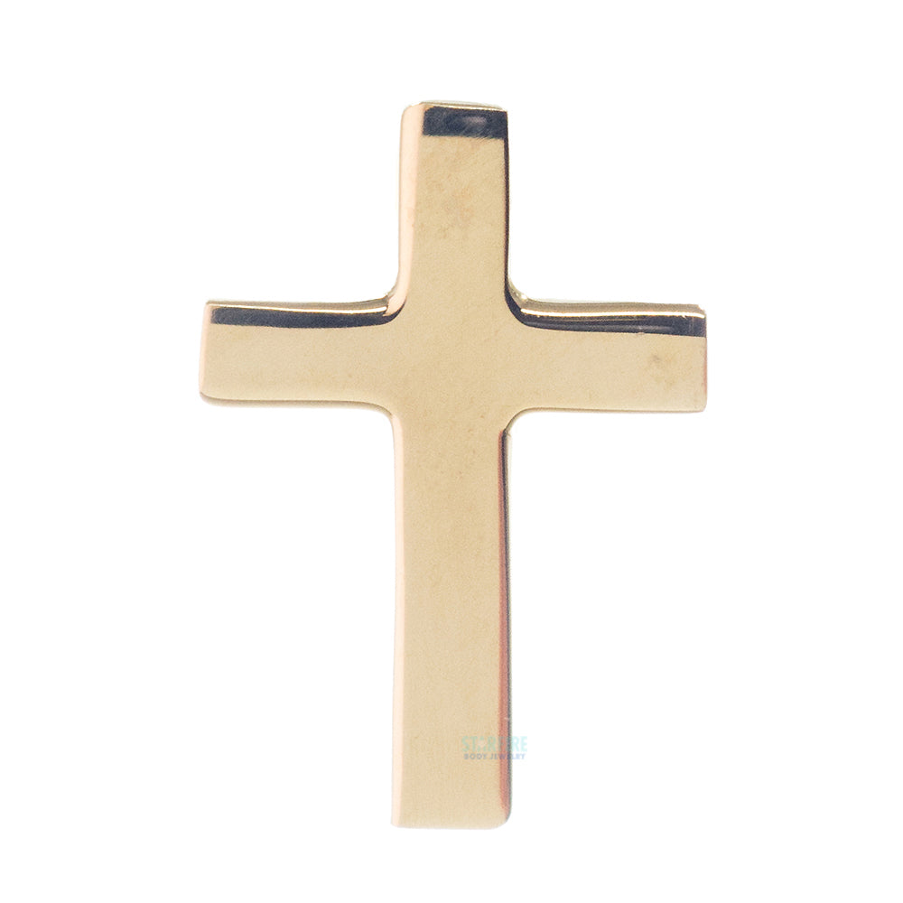 Anatometal Cross Threaded End in Gold – Starfire Body Jewelry Company