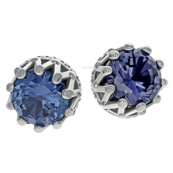 5mm "King" Crown Threaded End in Gold with Brilliant-Cut Gem