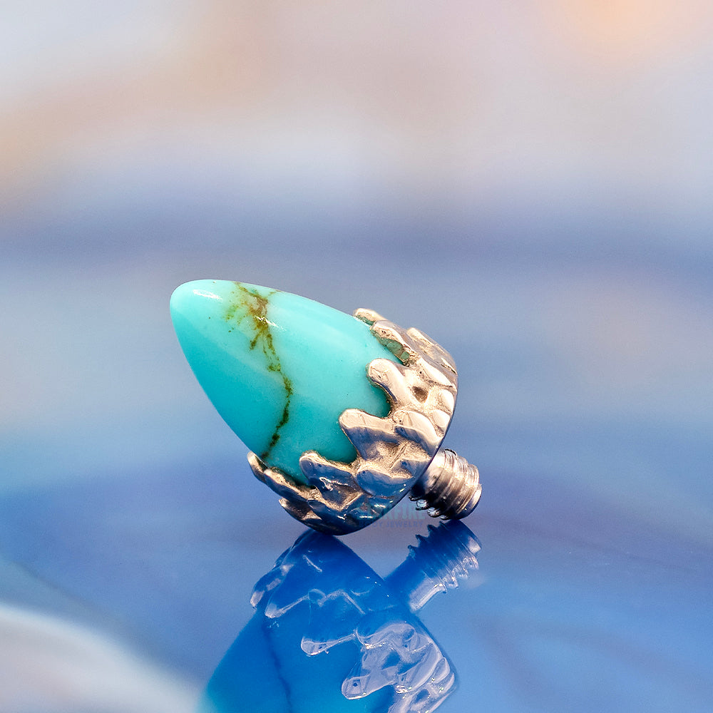 3mm "King" Crown Threaded End in Gold with Natural Stone Bullet