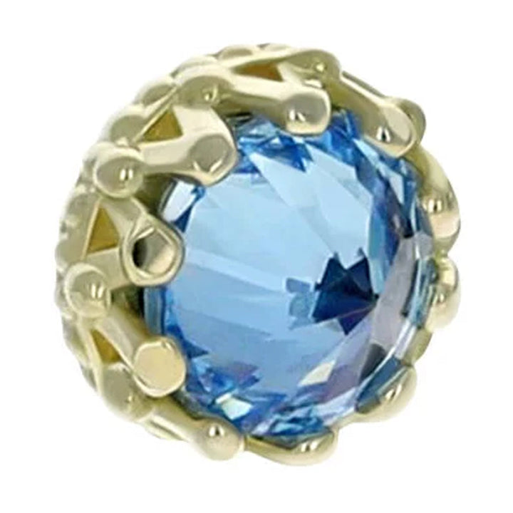 5mm "King" Crown Threaded End in Gold with Reverse-Set Brilliant-Cut Gem