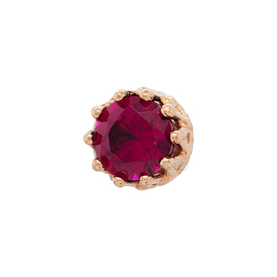 3mm "King" Crown Threaded End in Yellow Gold with Brilliant-Cut Gem