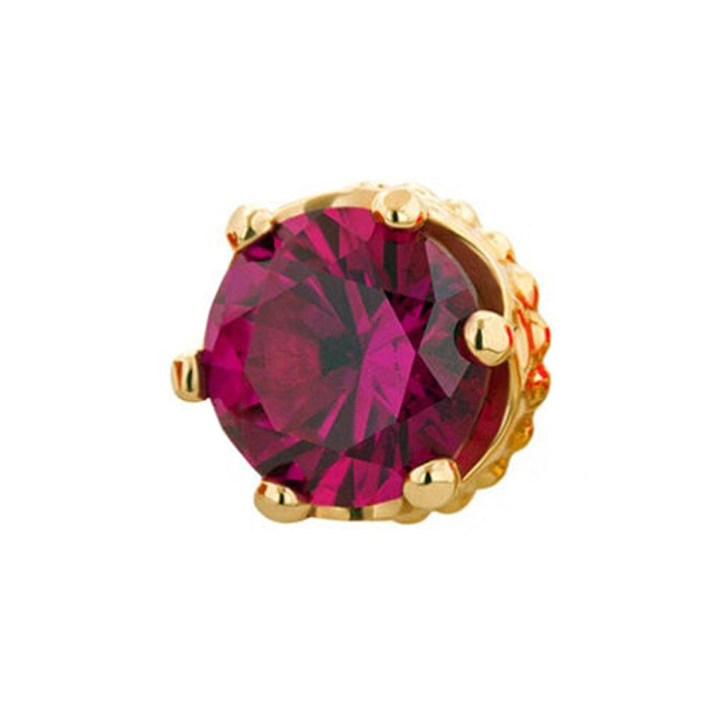 5mm "Queen" Crown Threaded End in Gold with Passion Topaz
