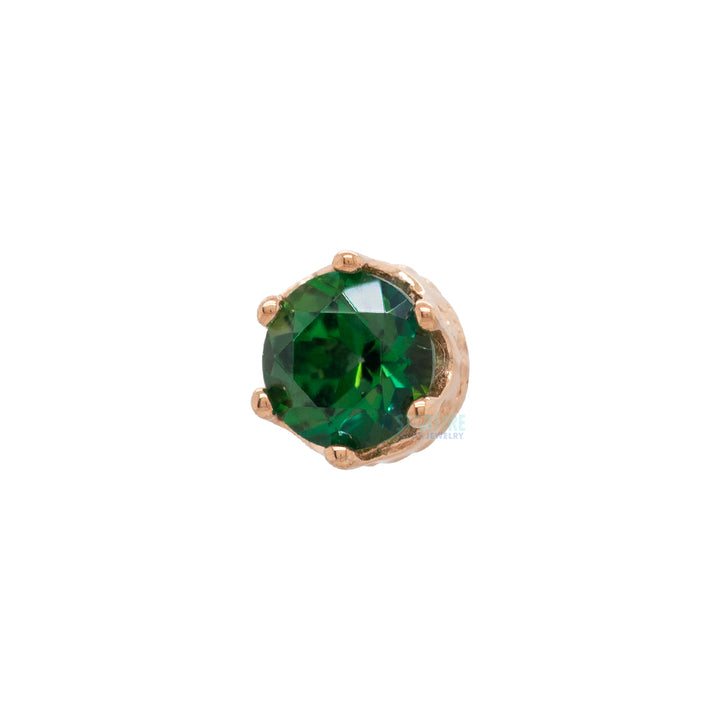 2.5mm "Queen" Crown Threaded End in Gold with Passion Topaz