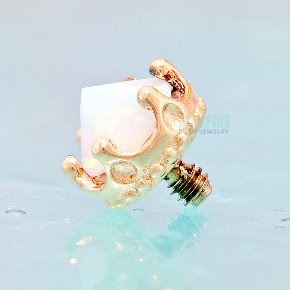 3.5mm "Queen" Crown Threaded End in Gold with Reverse-Set Brilliant-Cut Gem