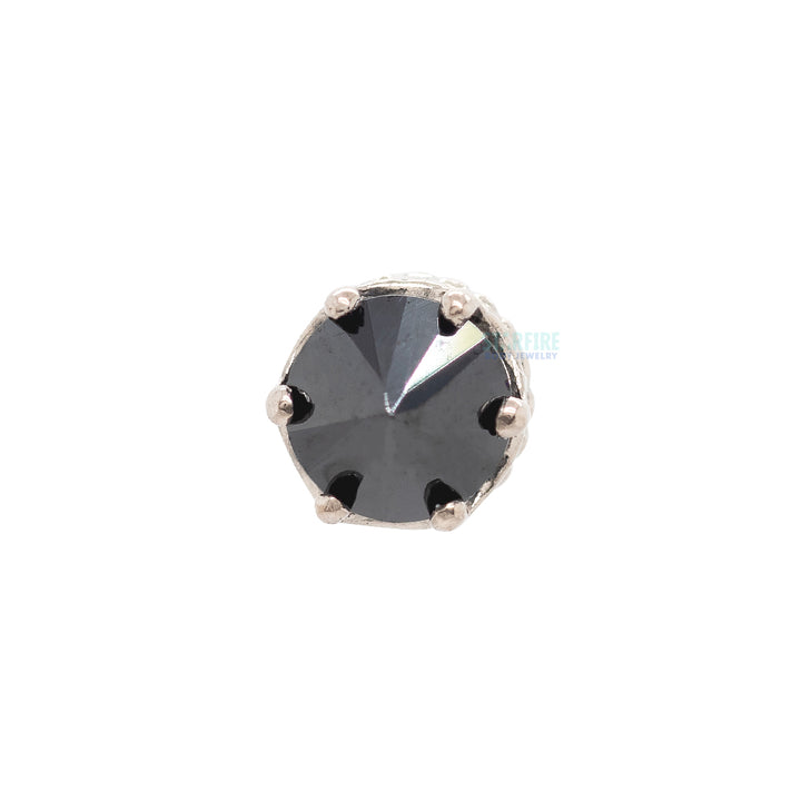 3mm "Queen" Crown Threaded End in Gold with Reverse-Set Brilliant-Cut Gem