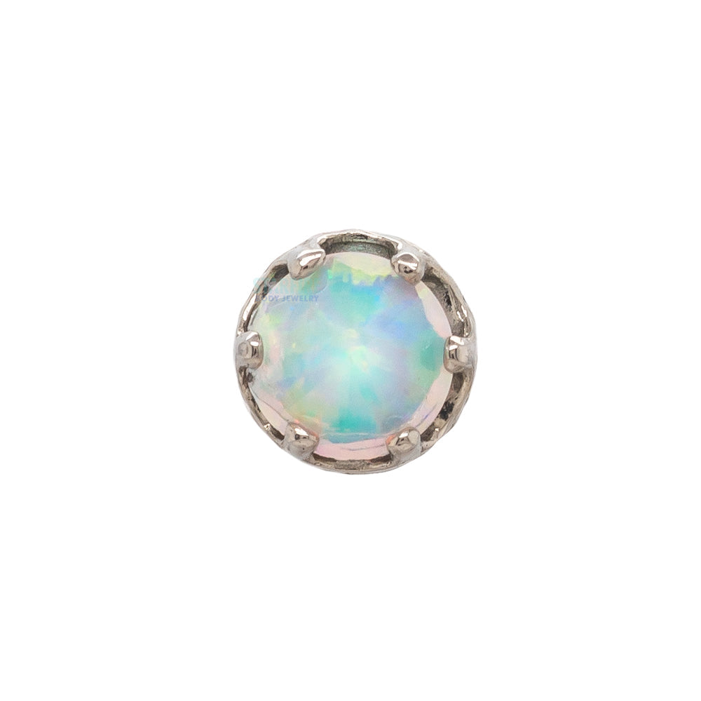 3mm "Queen" Crown Threaded End in Gold with Reverse-Set Brilliant-Cut Gem