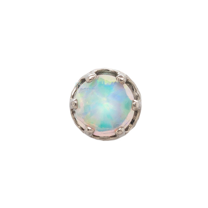 3mm "Queen" Crown Threaded End in Gold with Reverse-Set Brilliant-Cut Gem