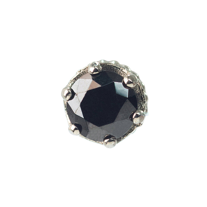3mm "Queen" Crown Threaded End in Gold with Brilliant-Cut Gem