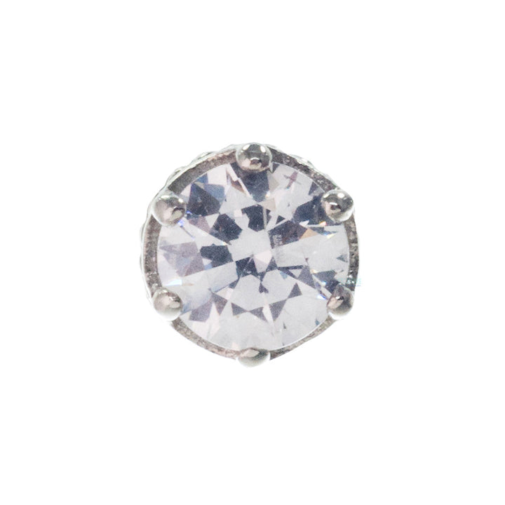 3mm "Queen" Crown Threaded End in Gold with Brilliant-Cut Gem