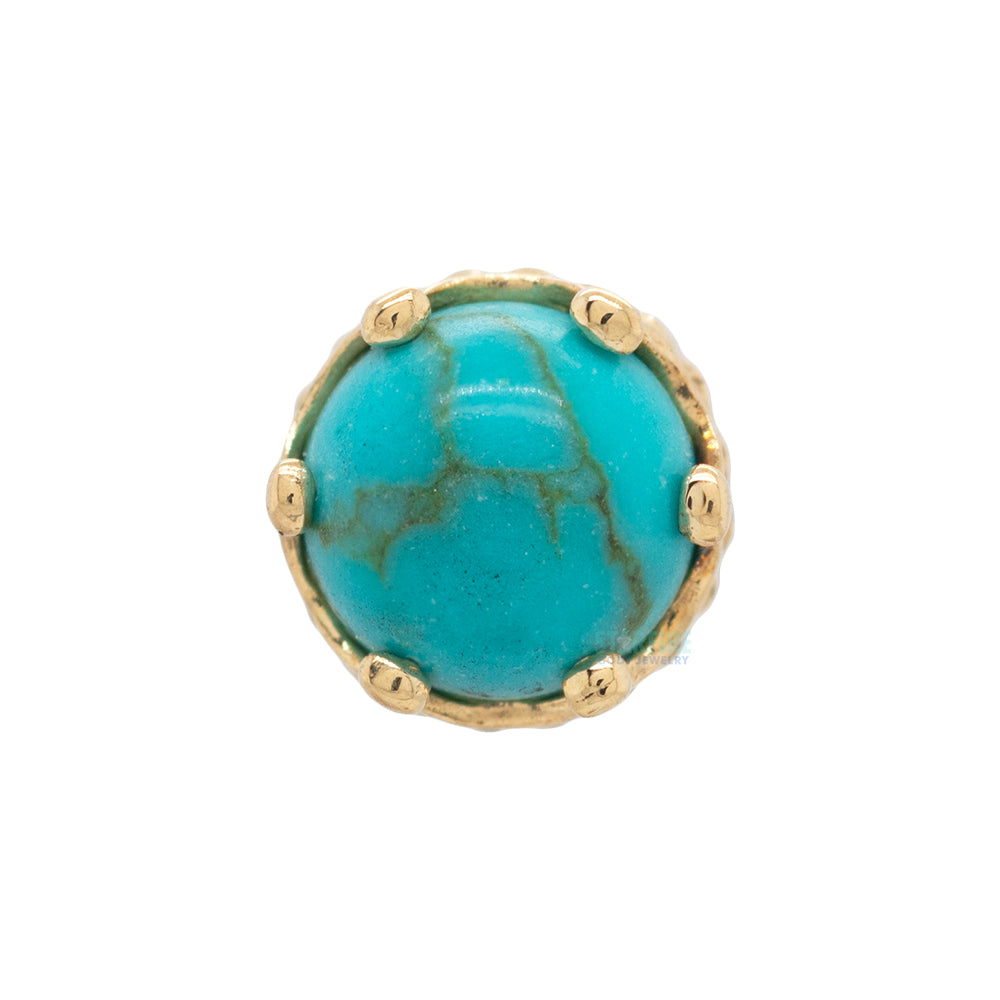 threadless: "Queen" Crown End in Gold with Stone Cabochon