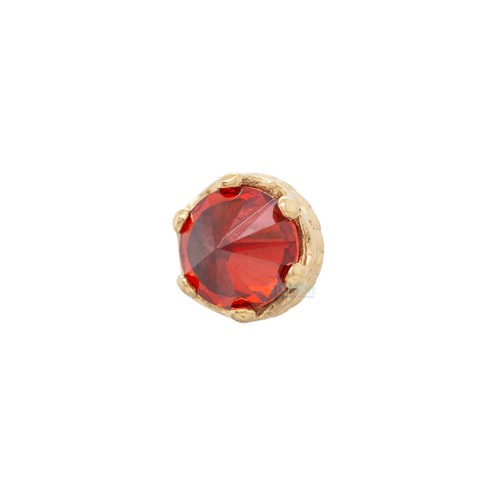 threadless: 2.5mm "Queen" Crown End in Gold with Reverse-Set Brilliant-Cut Gem